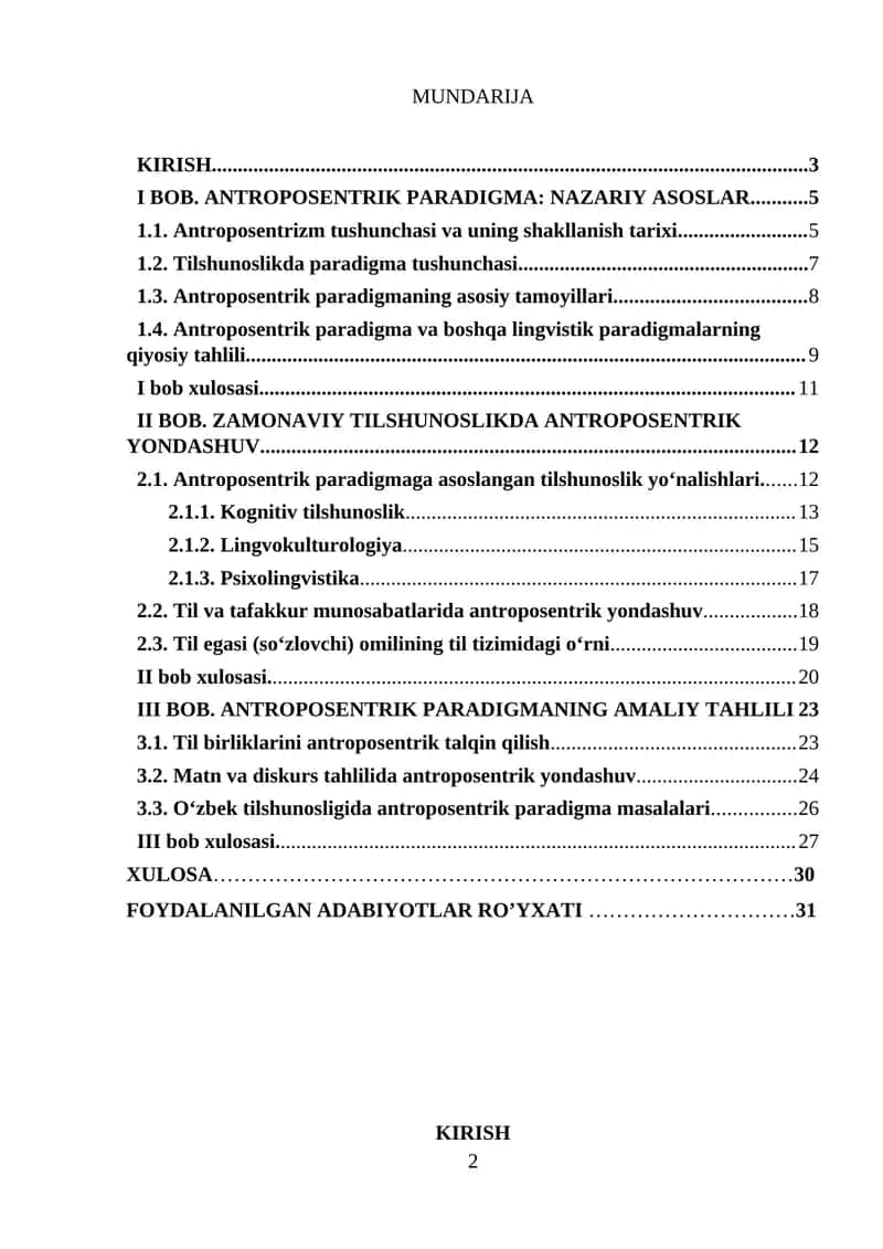 ANTROPOSENTRIK TILSHUNOSLIK 1