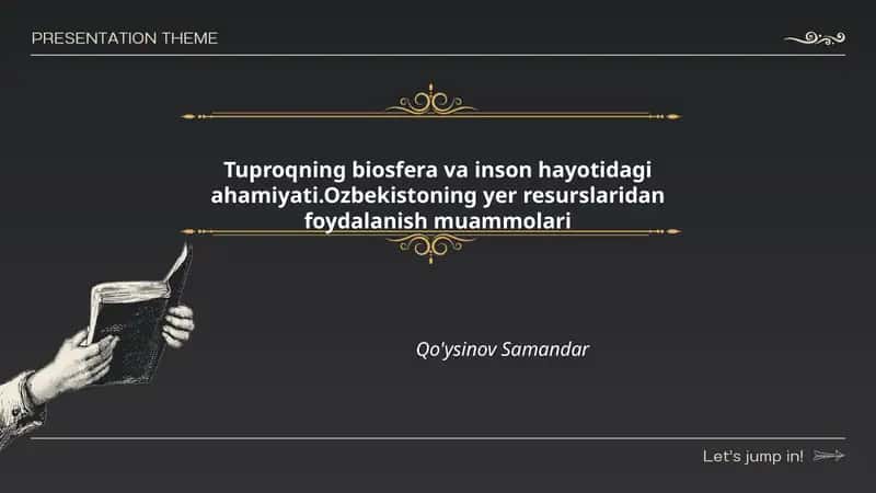 Tuproqning biosfera va inson hayotidagi ahamiyati 1