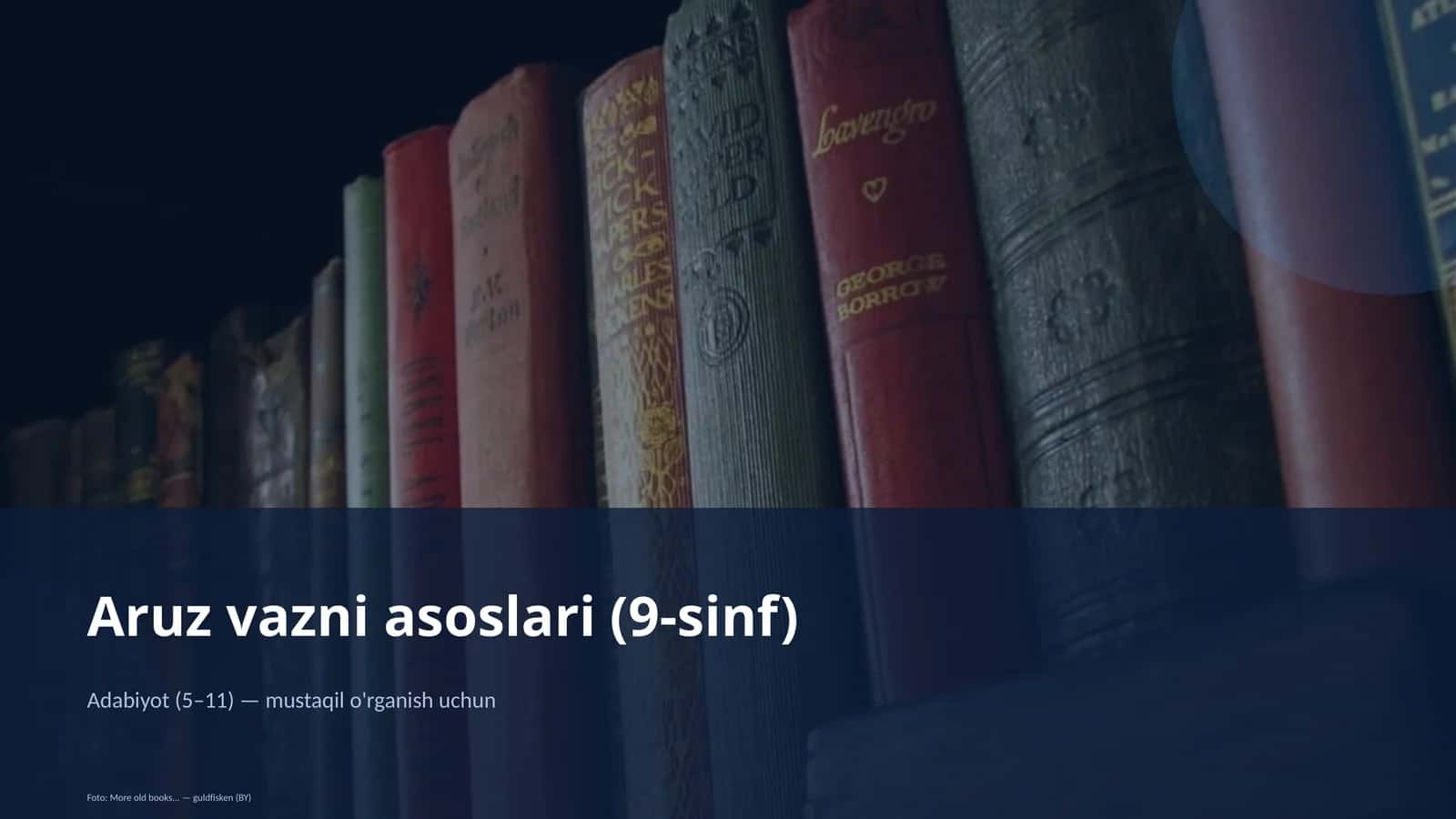 Aruz vazni asoslari (9-sinf) 1