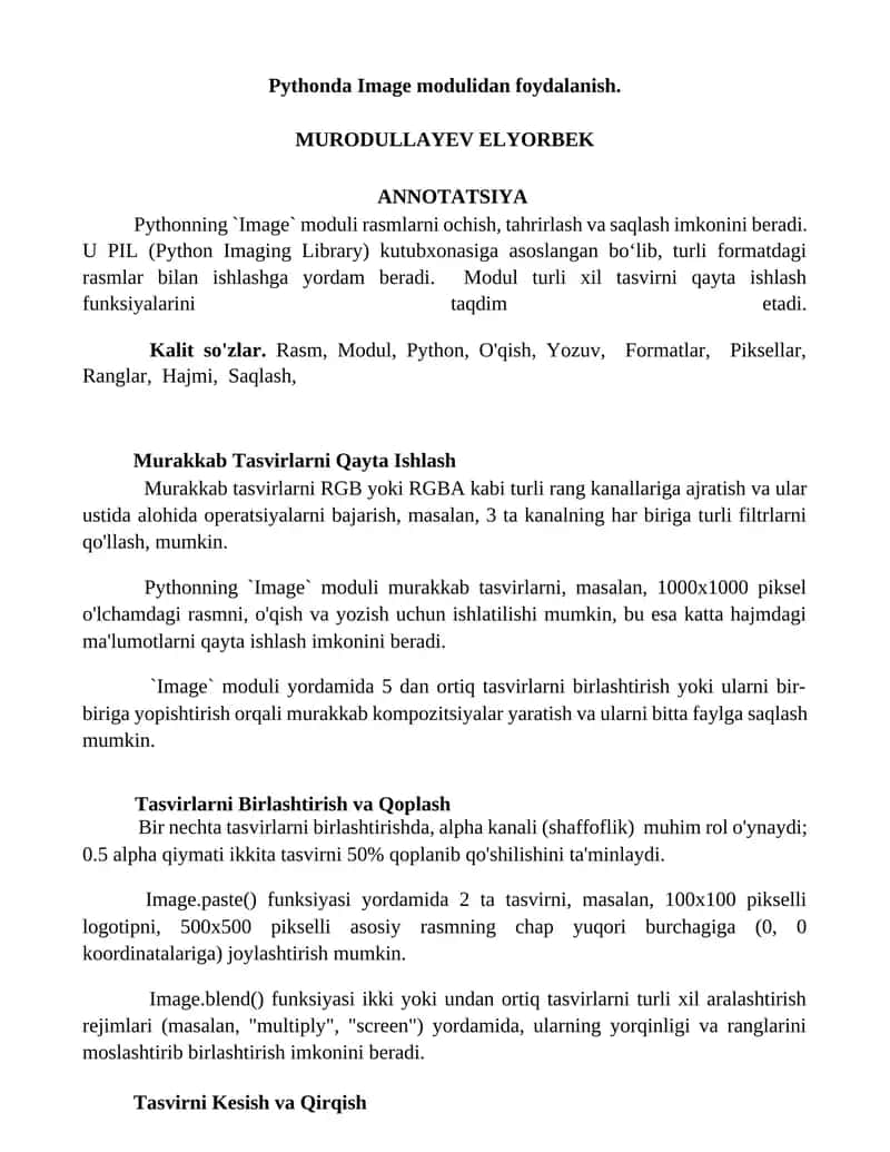 Python Image Modulidan foydalanish 1