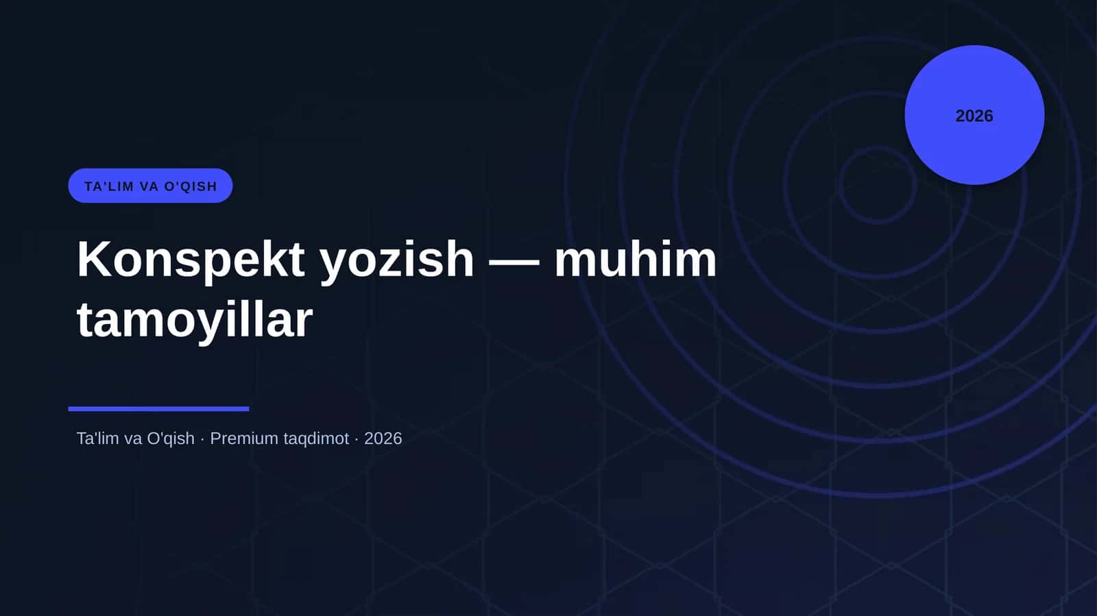 Konspekt yozish — muhim tamoyillar 1