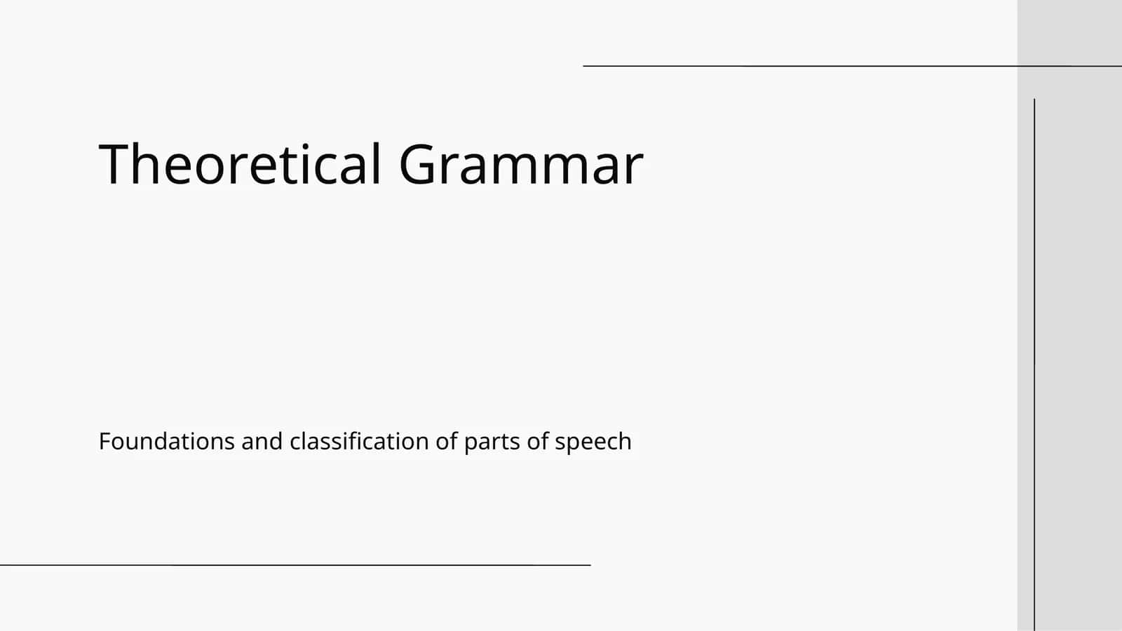 Theoretical Grammar 1