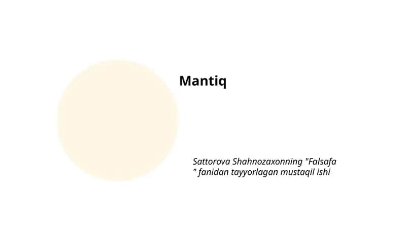Mantiq 1