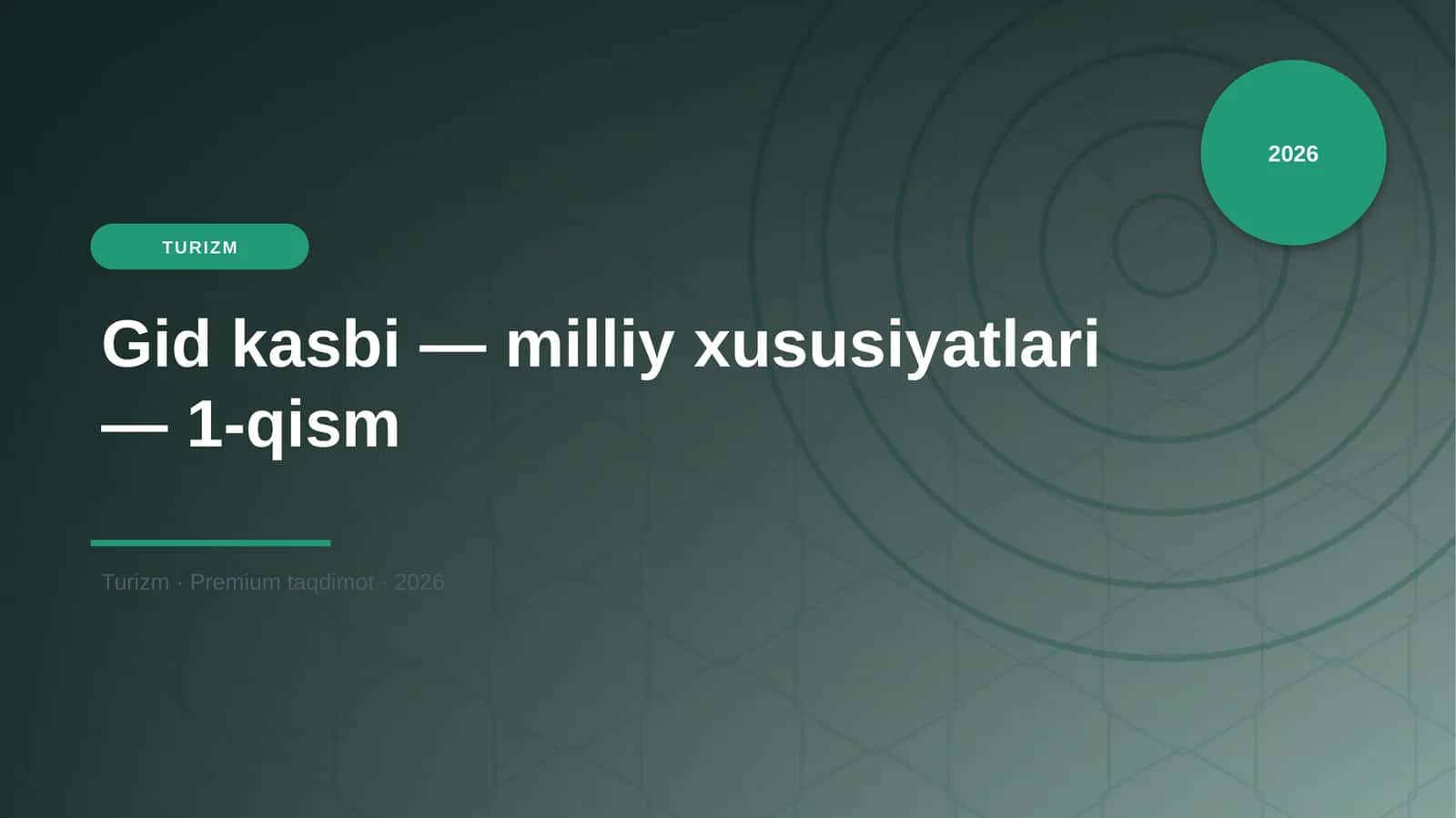 Gid kasbi — milliy xususiyatlari — 1-qism 1