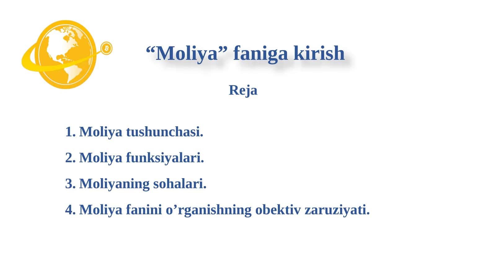 Moliya fanigakirish 1
