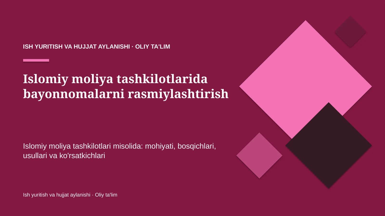 Islomiy moliya tashkilotlarida bayonnomalarni rasmiylashtirish 1
