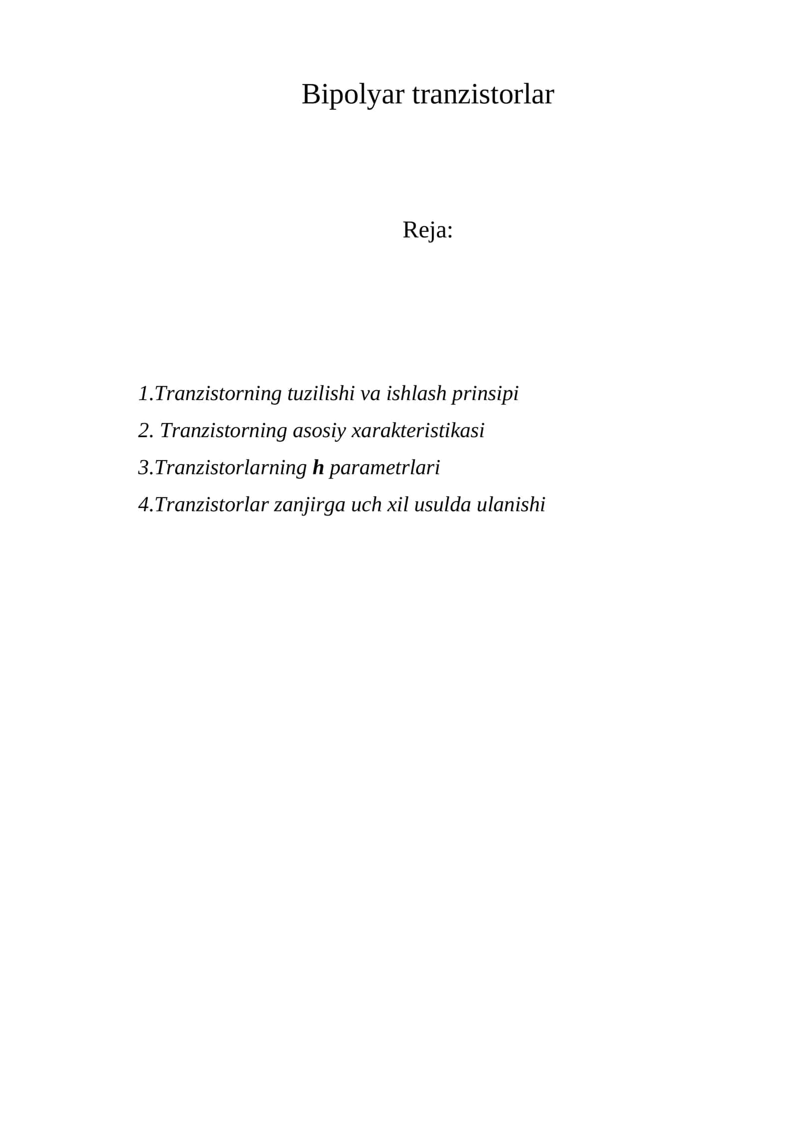 Bipolyar tranzistorlar 1