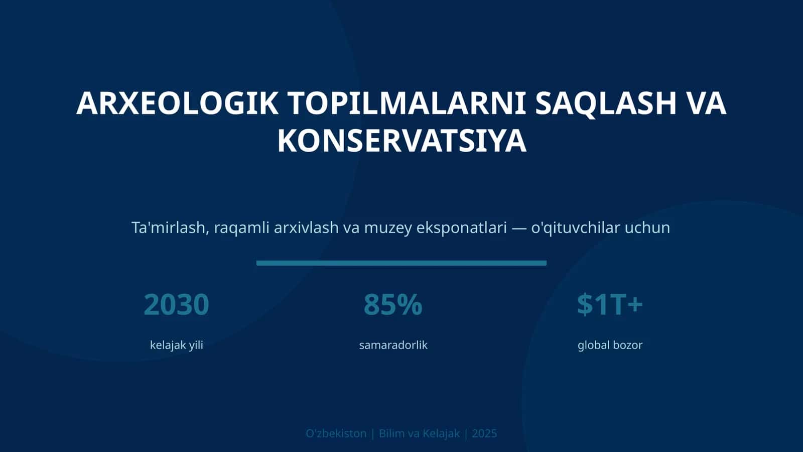 Arxеologik topilmalarni saqlash va konservatsiya 1