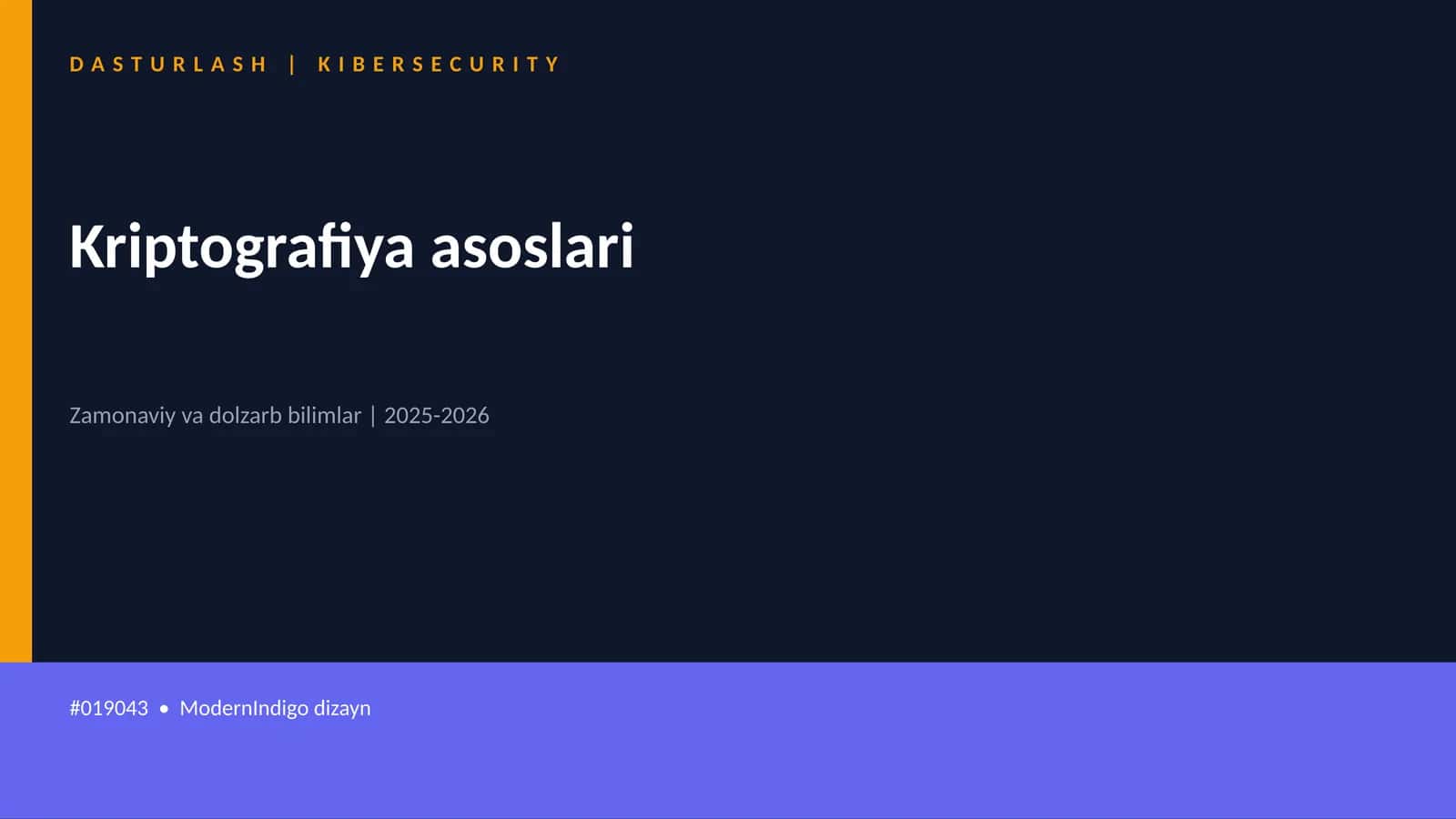 Kriptografiya asoslari 1