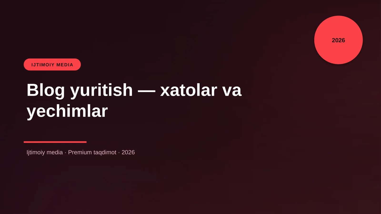 Blog Yuritish — Xatolar va Yechimlar 1