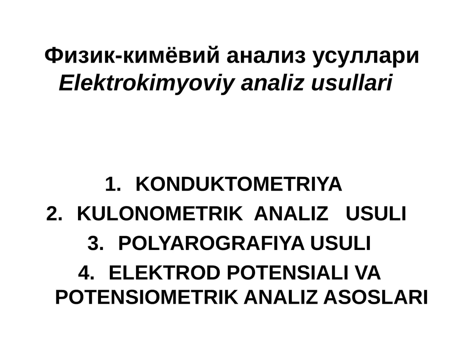 Elektrokimyoviy analiz usullari 1