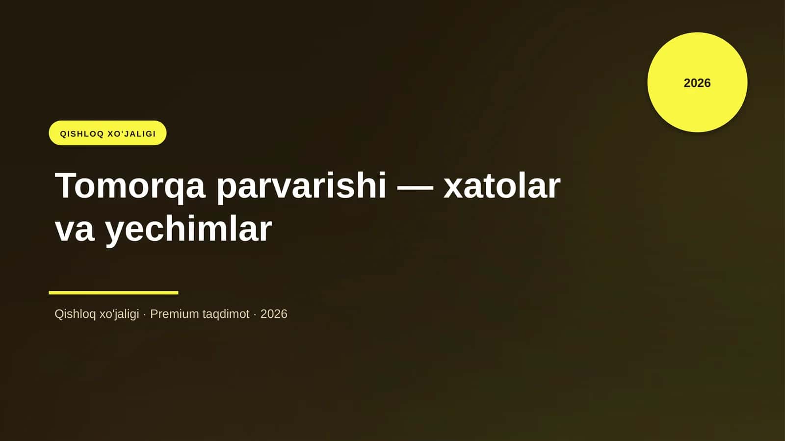 Tomorqa parvarishi — xatolar va yechimlar 1