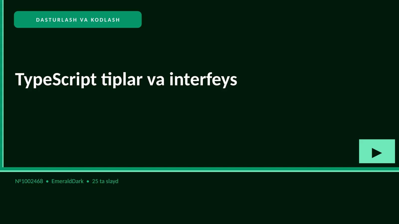 TypeScript tiplar va interfeys 1
