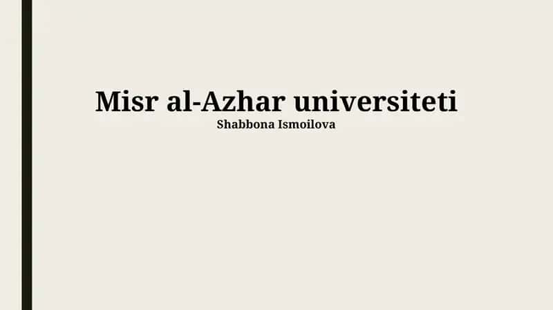 Misr al-Azhar universiteti 1