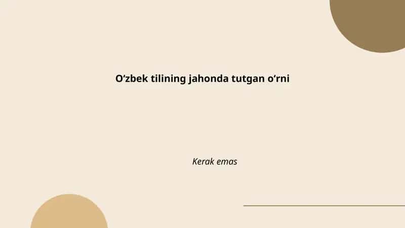 Oʻzbek tilining jahonda tutgan oʻrni 1