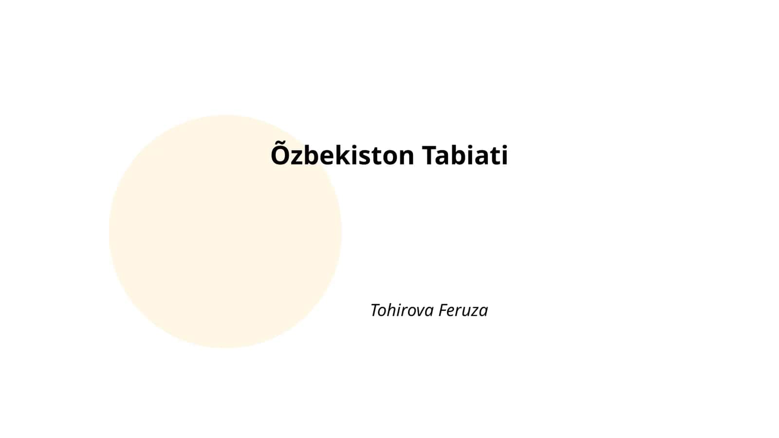 O'zbekiston Tabiati 1