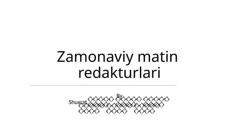 Zamonaviy matin redakturlari 1