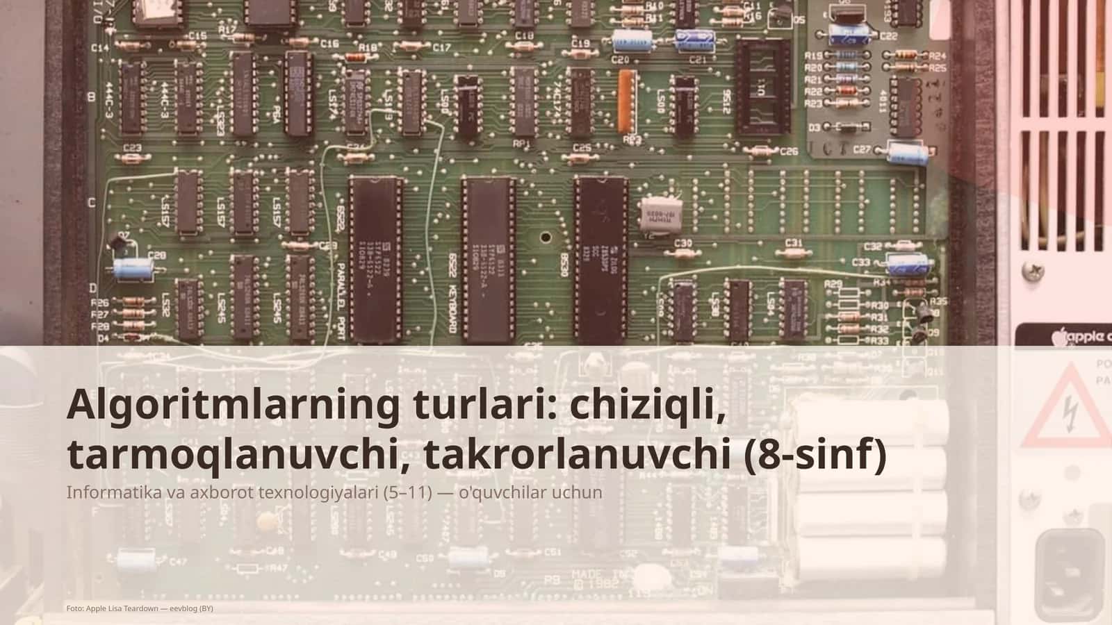 Algoritmlarning turlari: chiziqli, tarmoqlanuvchi, takrorlanuvchi (8-sinf) 1