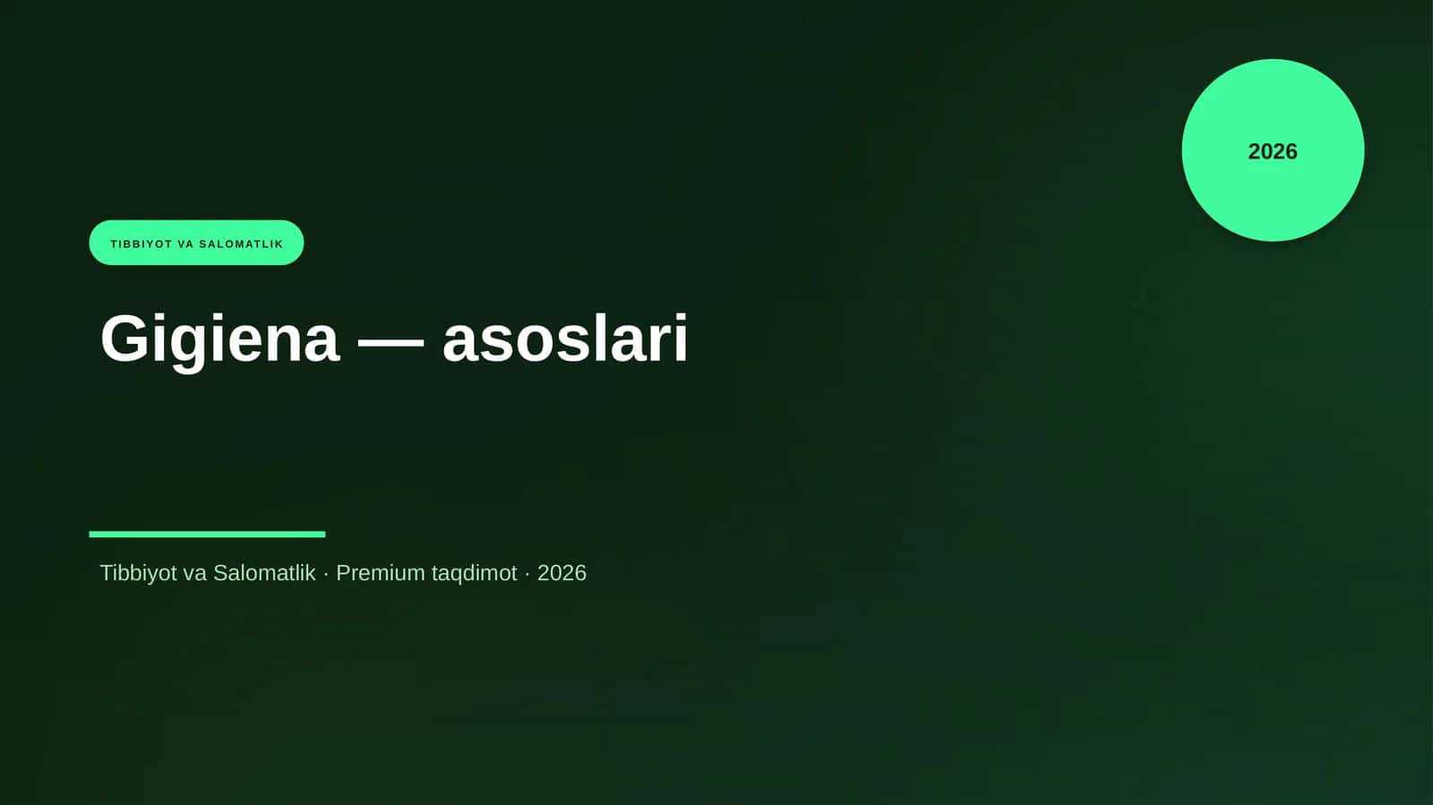 Gigiena — asoslari 1