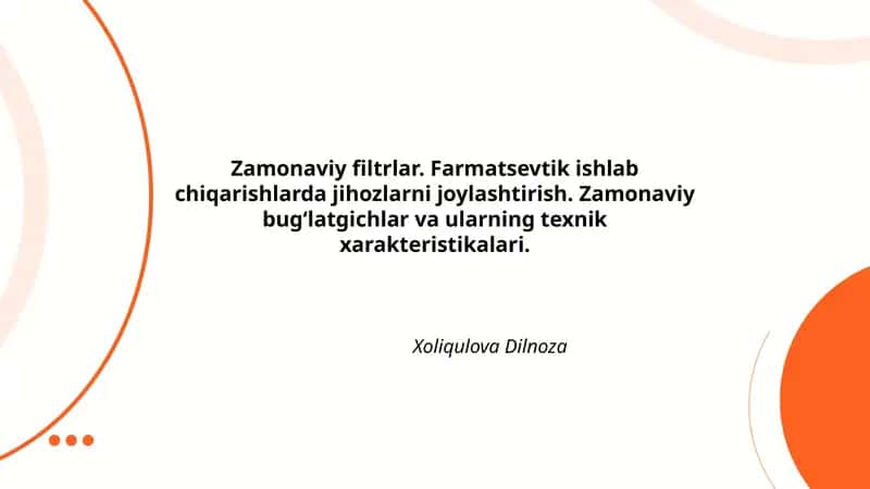 Zamonaviy filtrlar 1