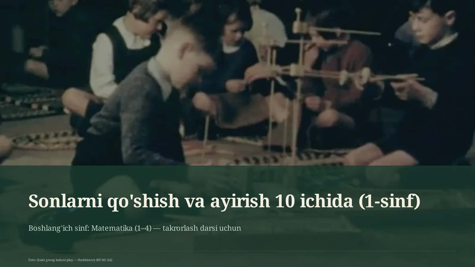 Sonlarni qo'shish va ayirish 10 ichida (1-sinf) 1