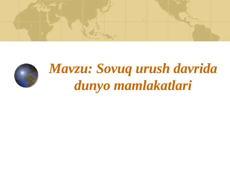 Sovuq urush davrida dunyo mamlakatlari 1