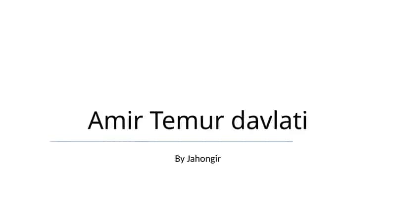 Amir Temur davlati 1