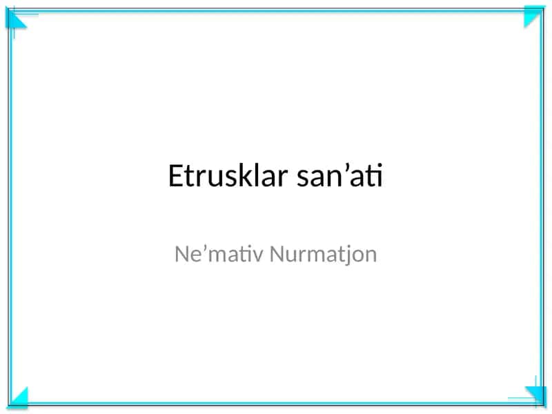 Etrusklar san’ati 1