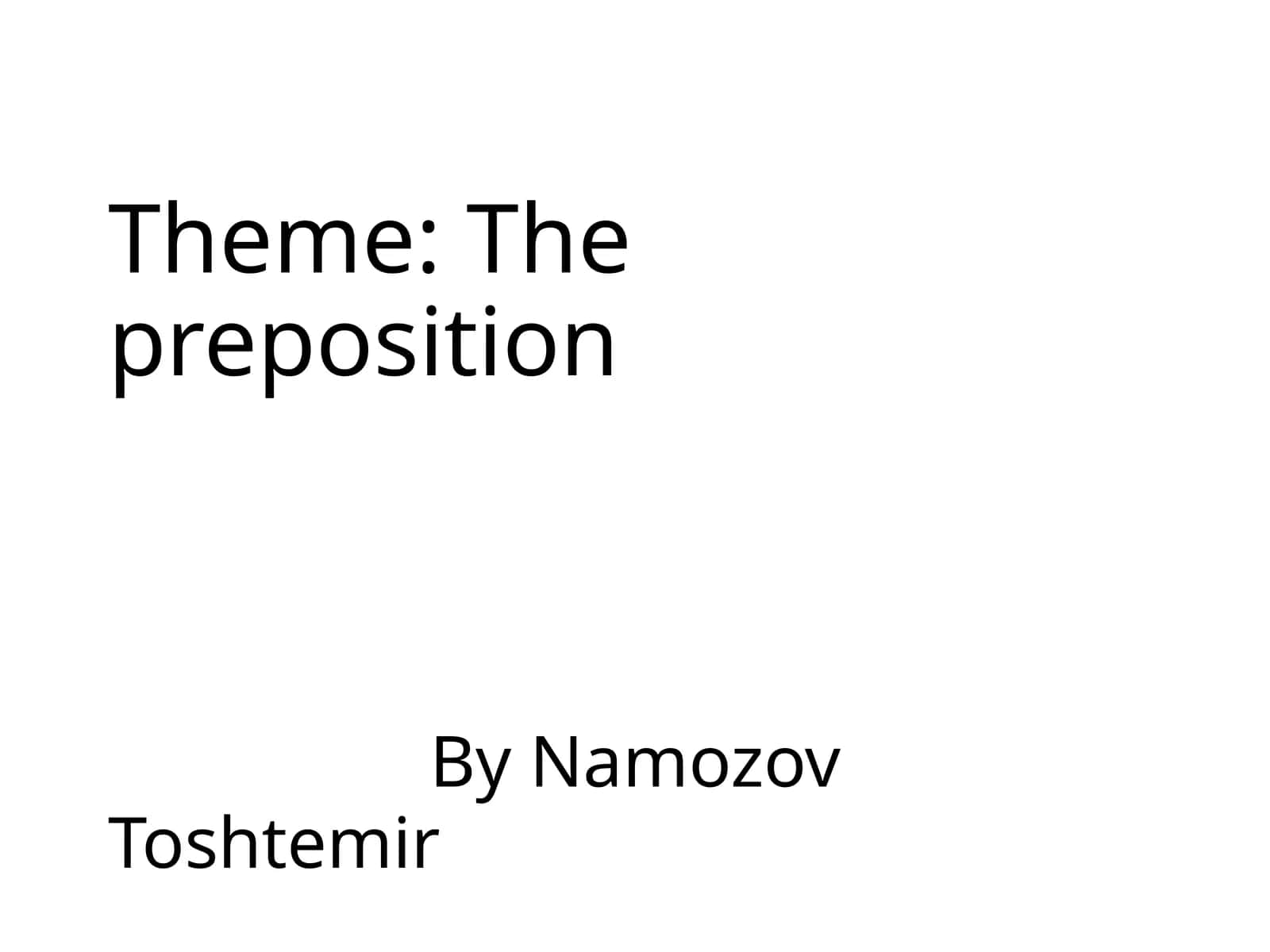 The preposition 1