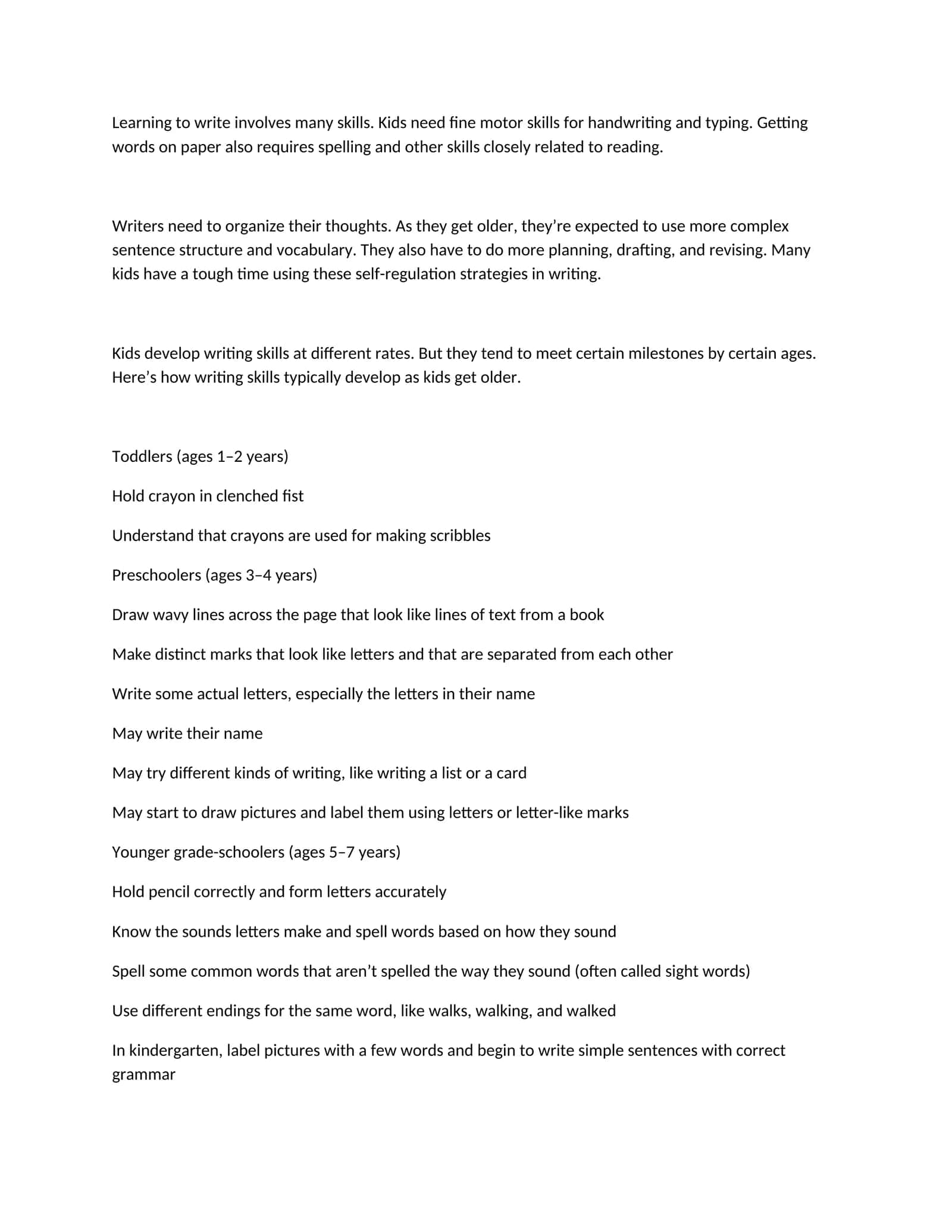 Developing Writing Skills in Children 1