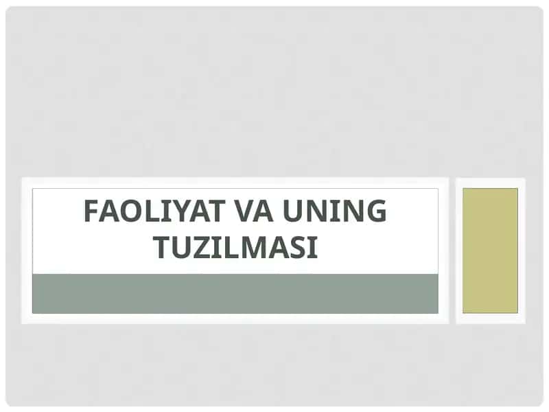 FAOLIYAT 1
