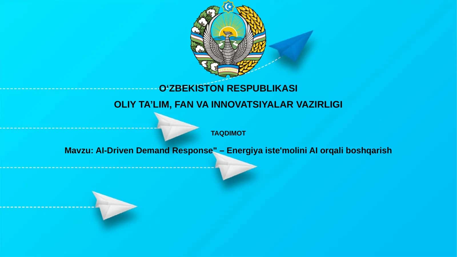 AI-Driven Demand Response" –Energiyaiste'moliniAIorqaliboshqarish 1