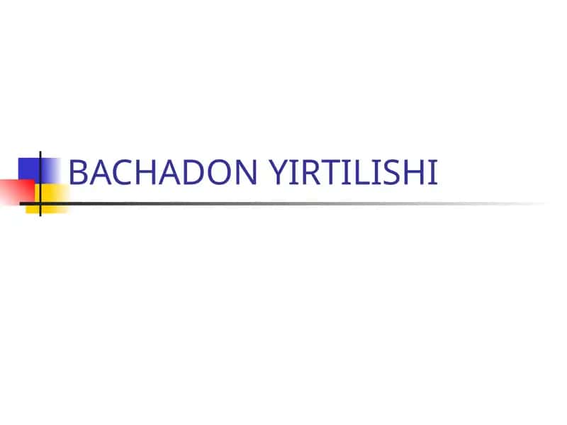 BACHADON YIRTILISHI 1