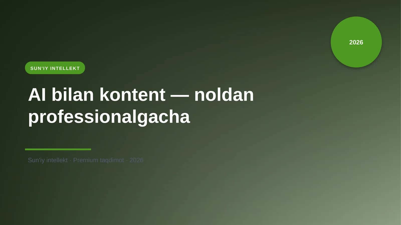 AI bilan kontent — noldan professionalgacha 1
