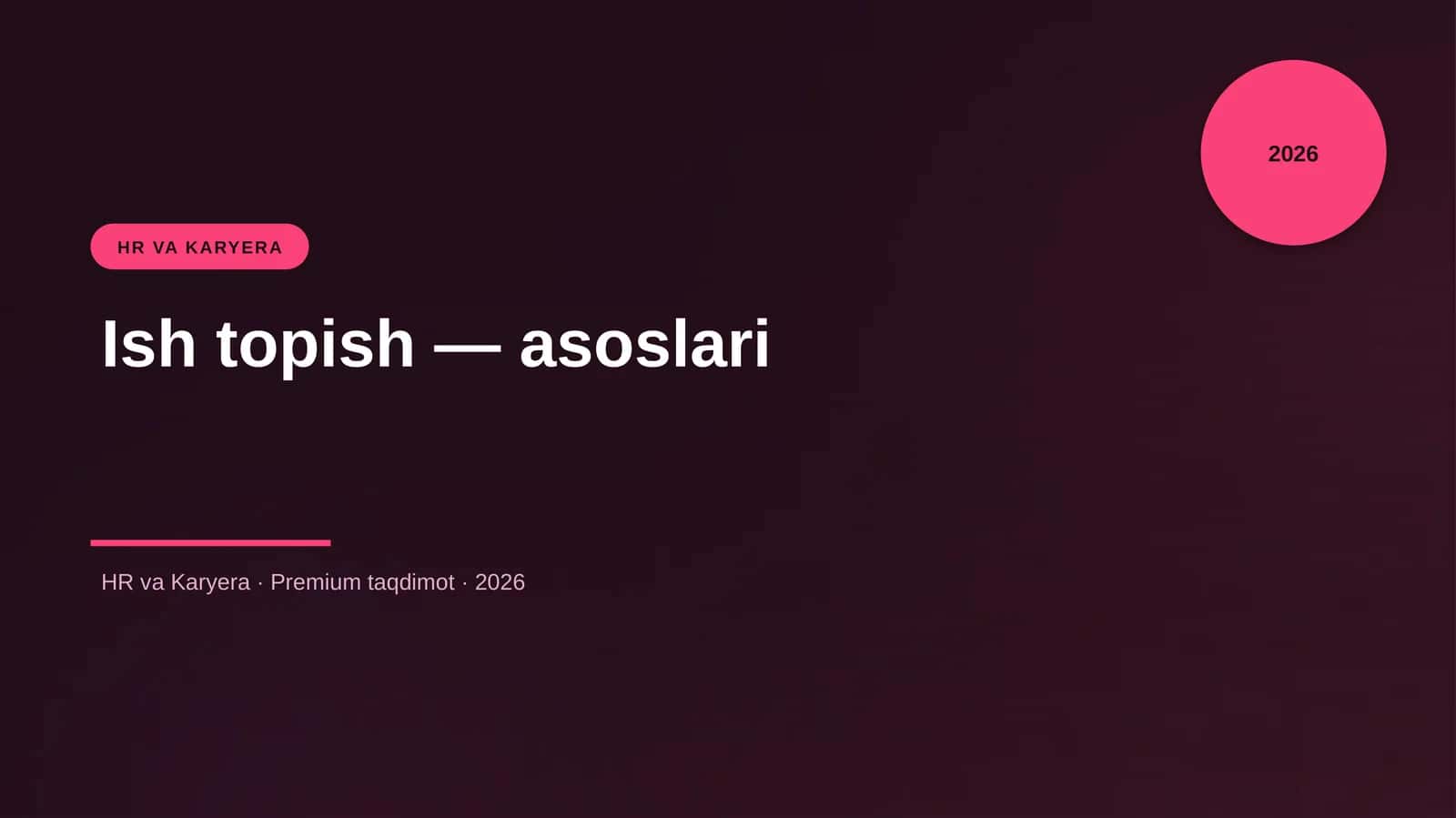 Ish topish — asoslari 1