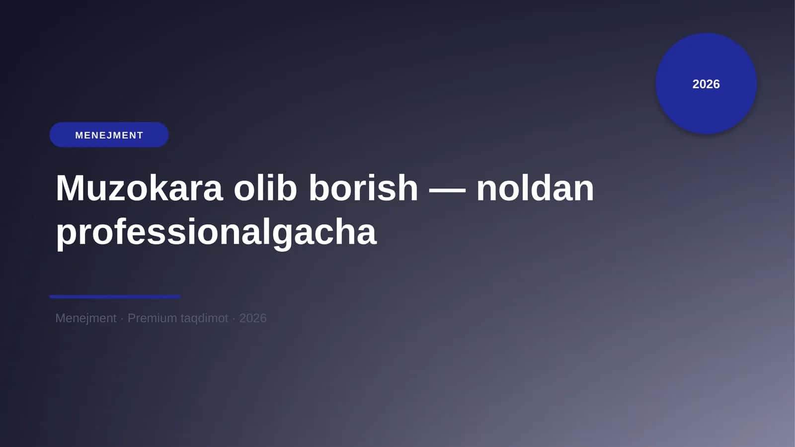 Muzokara olib borish — noldan professionalgacha 1