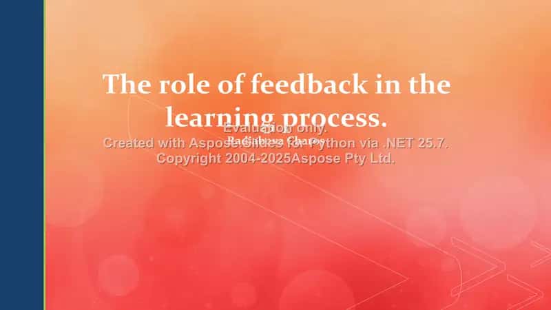 The role of feedback in the learning process 1
