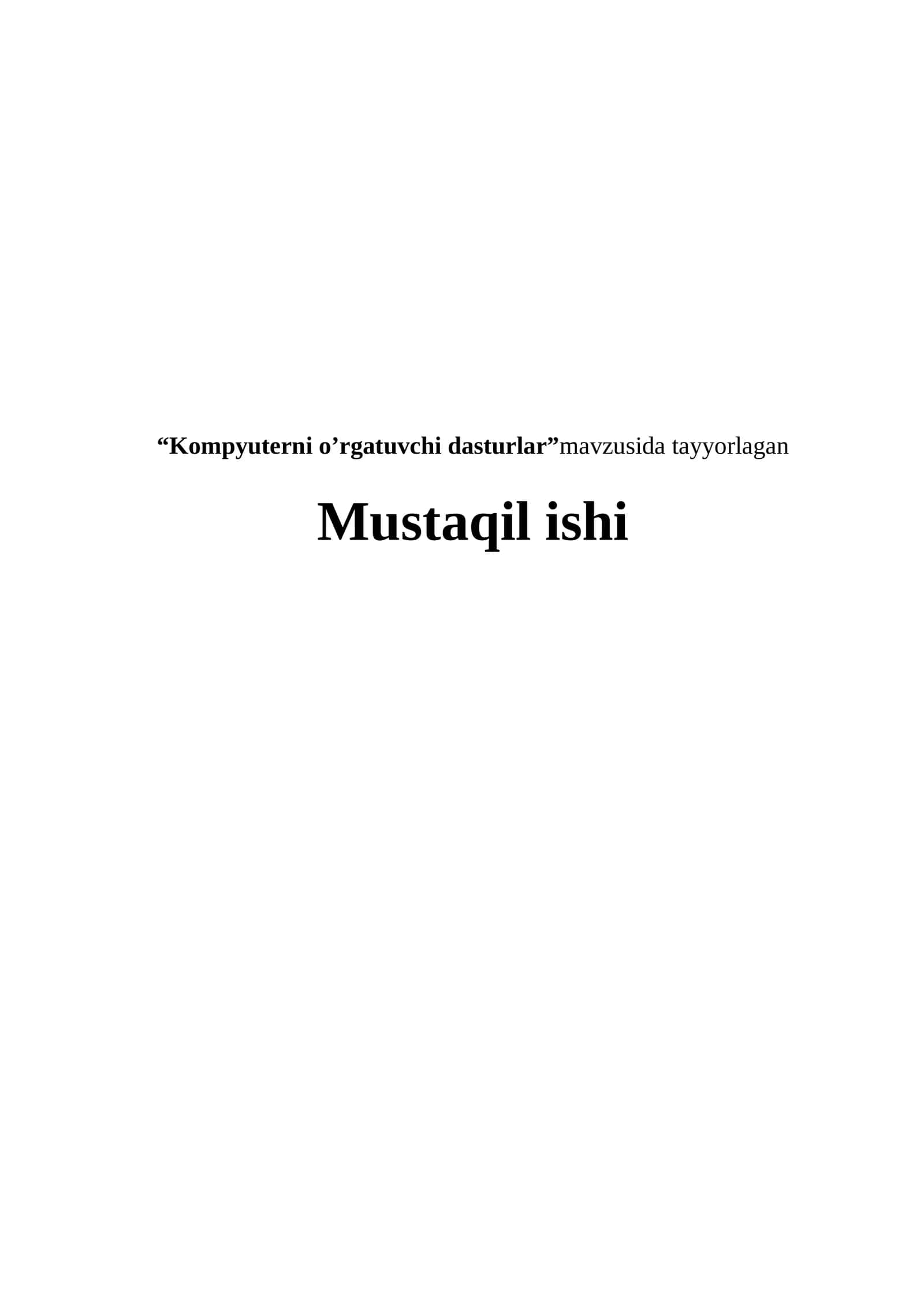 Kompyuterni o’rgatuvchi dasturlar 1