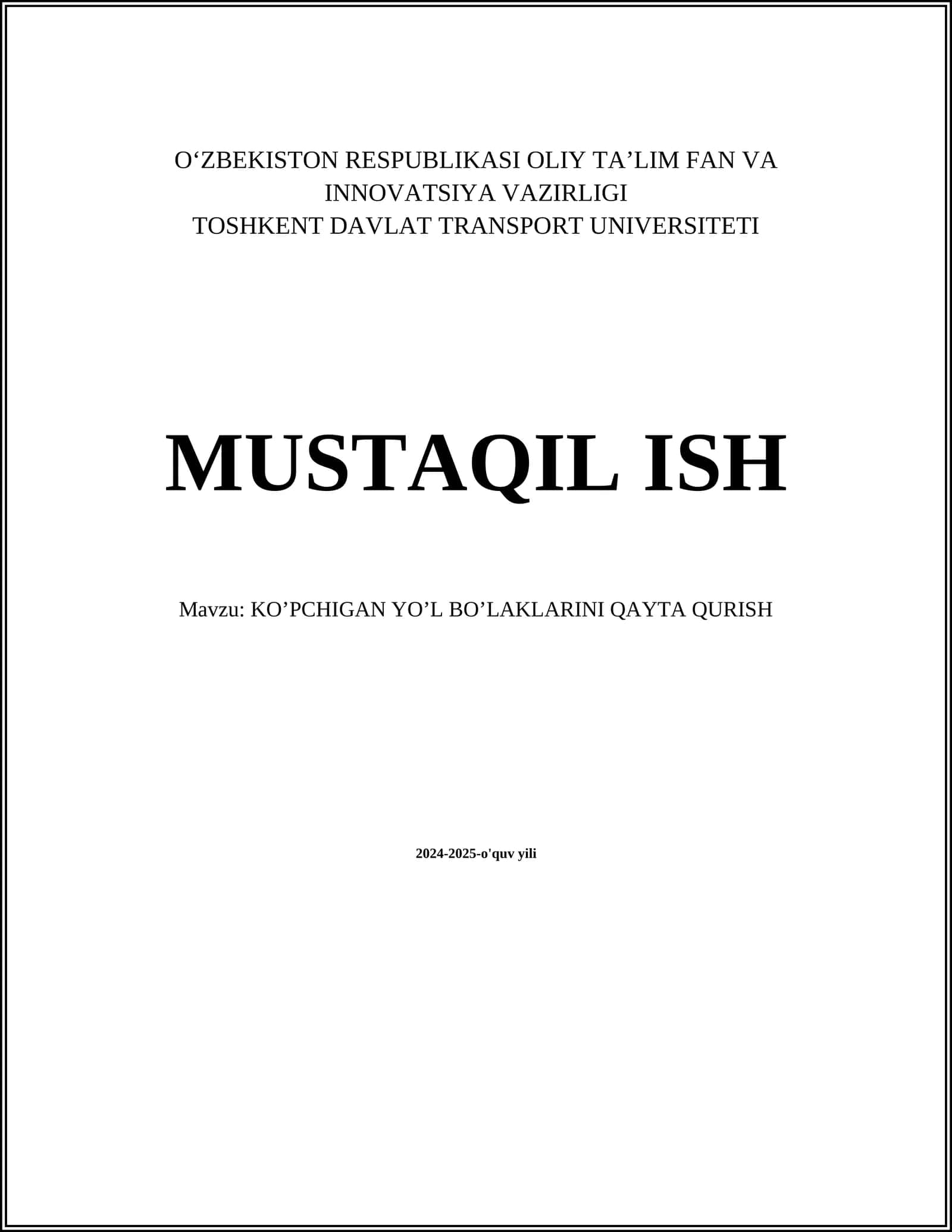 Yo'l bo'laklarini qayta qurish texnologiyalari 1