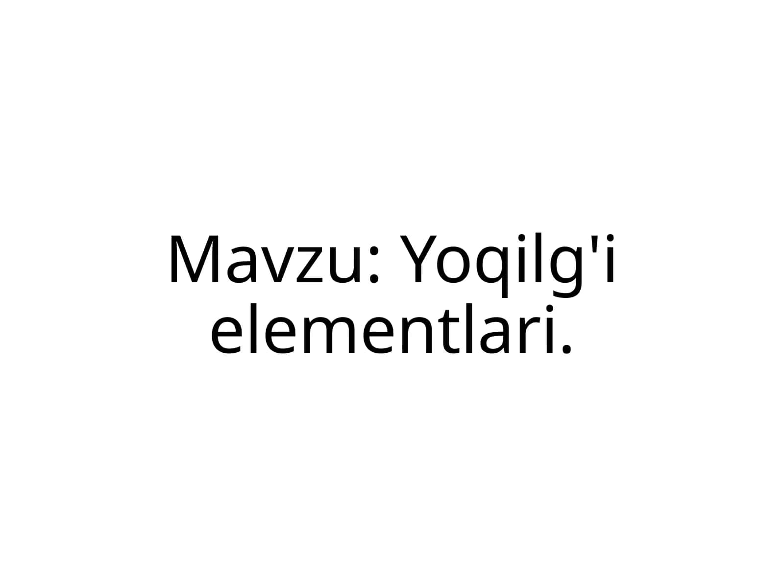 Yoqilg'i elementlar 1