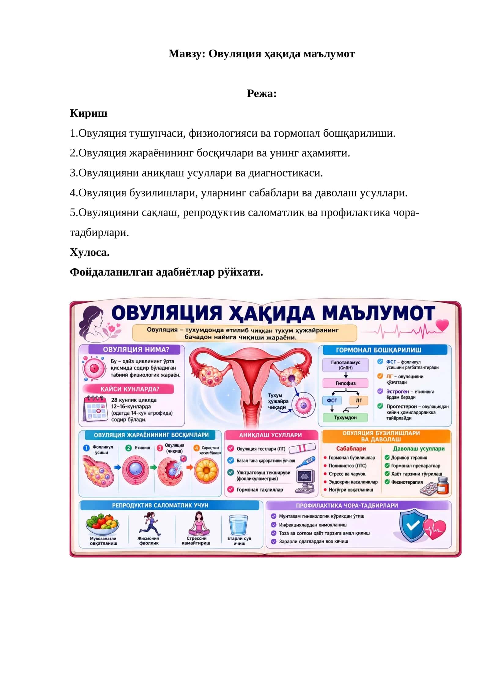 Овуляция ҳақида маълумот 1
