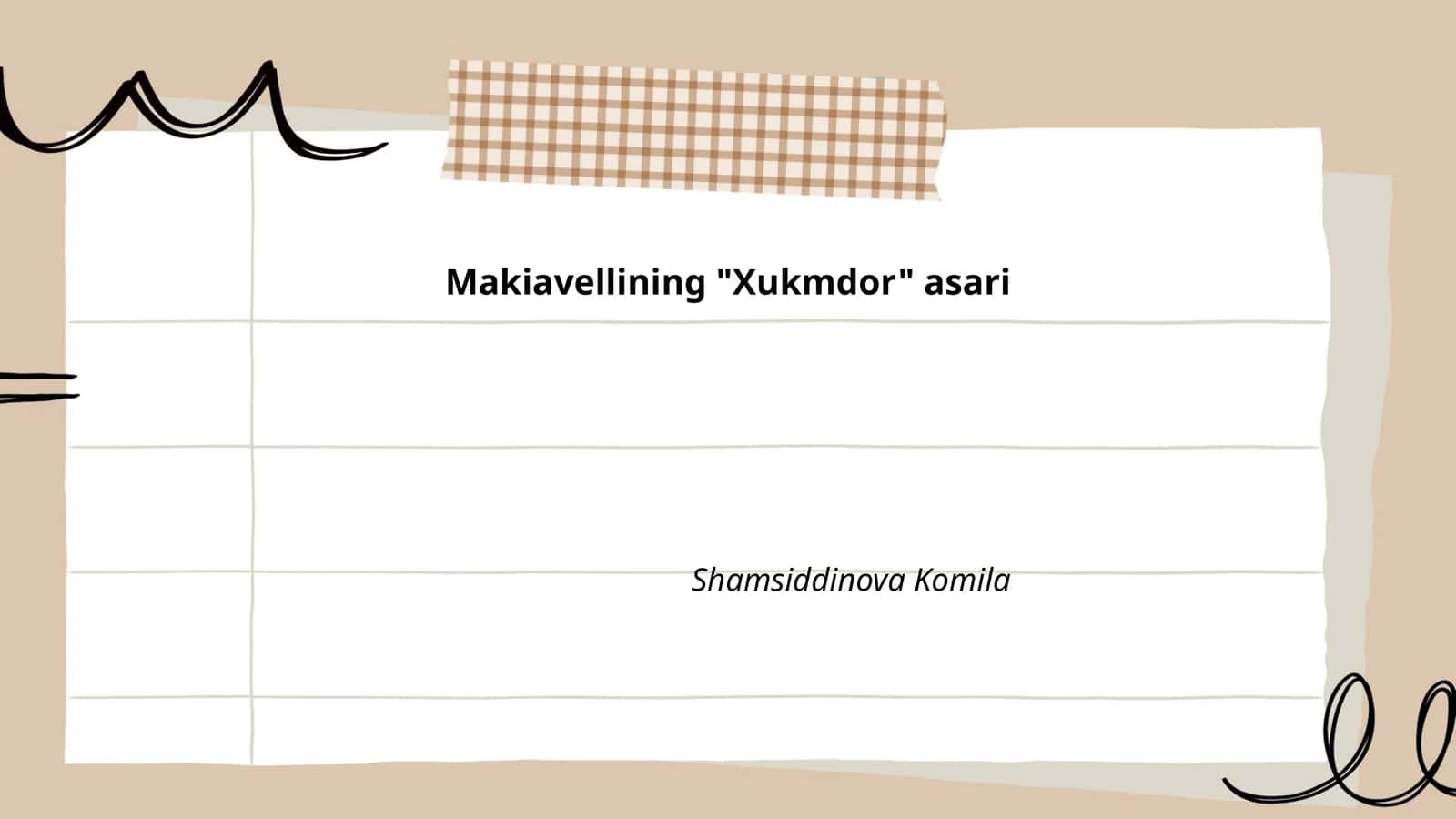 Makiavellining "Xukmdor" asari 1