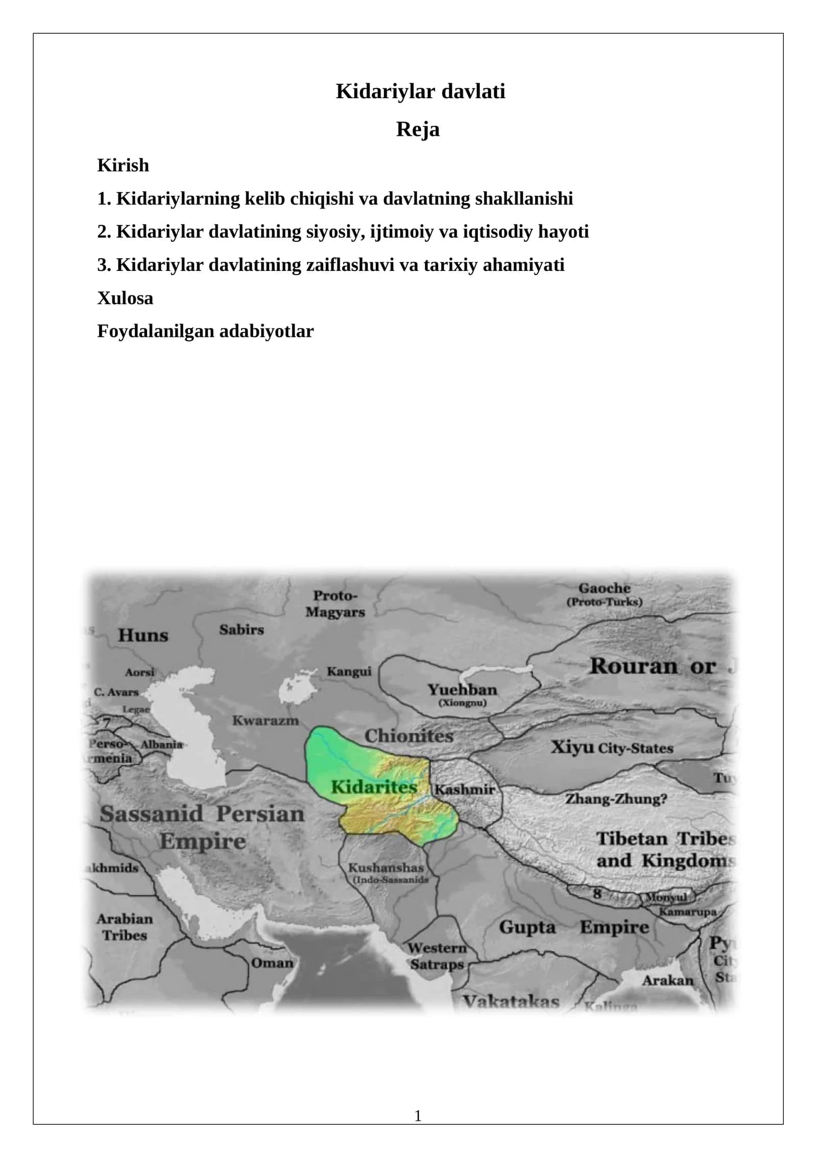 Kidariylar tarixi 1