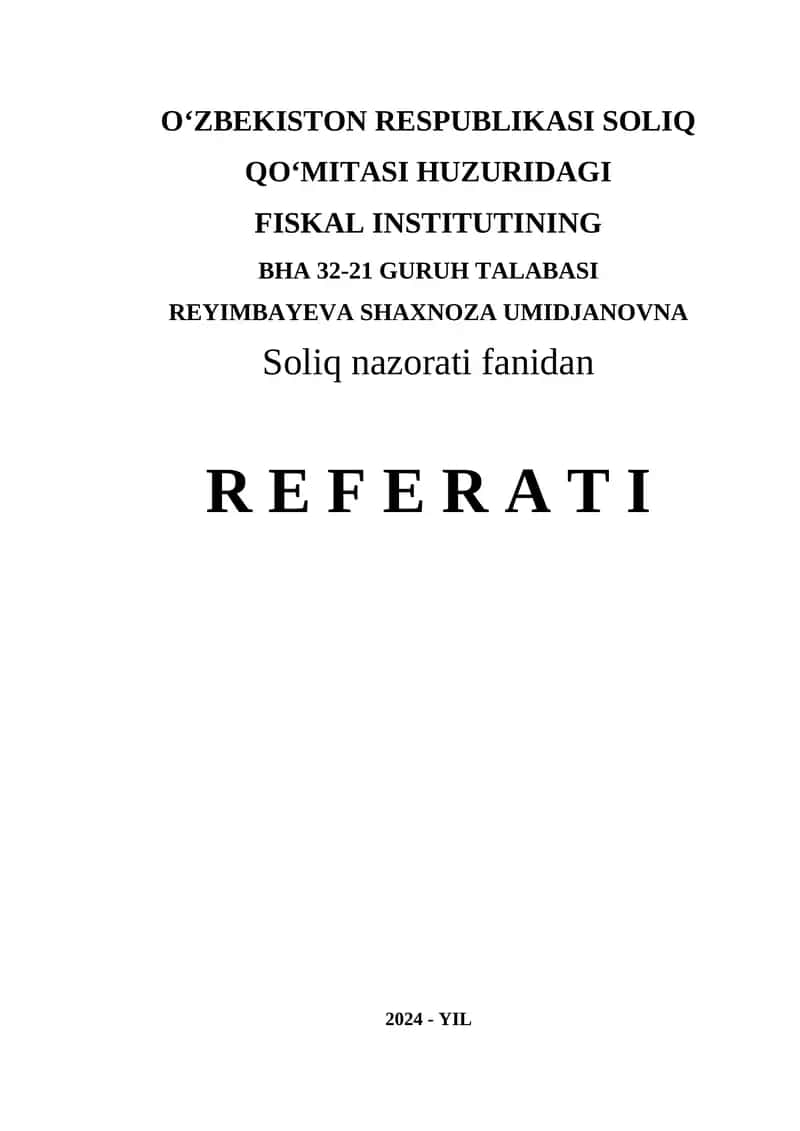 GERMANIYA FEDERATIV RESPUBLIKASIDA SOLIQ NASORATINI AMALGA OSHIRISH VA UNING HUQUQIY ASOSLARI 1