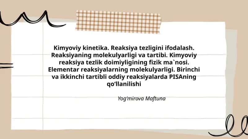 Kimyoviy kinetika 1