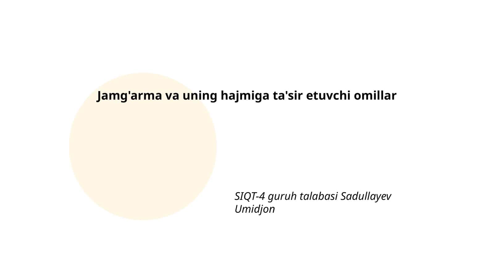 Jamg'arma va uning hajmiga ta'sir etuvchi omillar 1