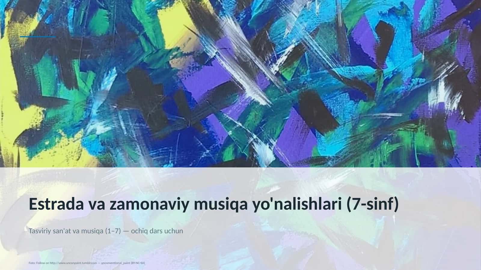Estrada va zamonaviy musiqa yo'nalishlari (7-sinf) 1