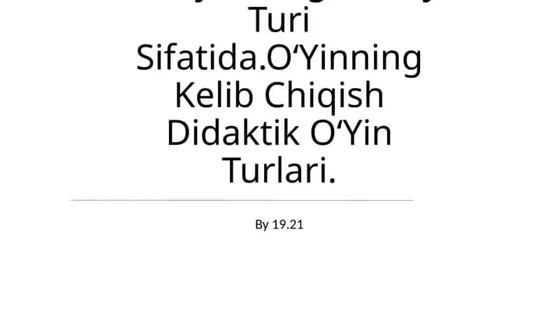 O'yinlar 1