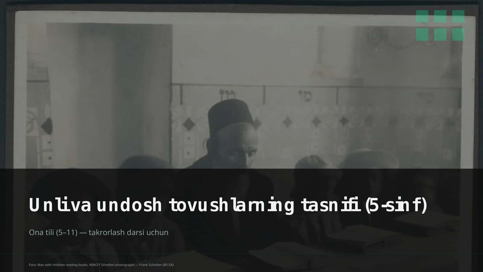 Unli va undosh tovushlarning tasnifi (5-sinf) 1