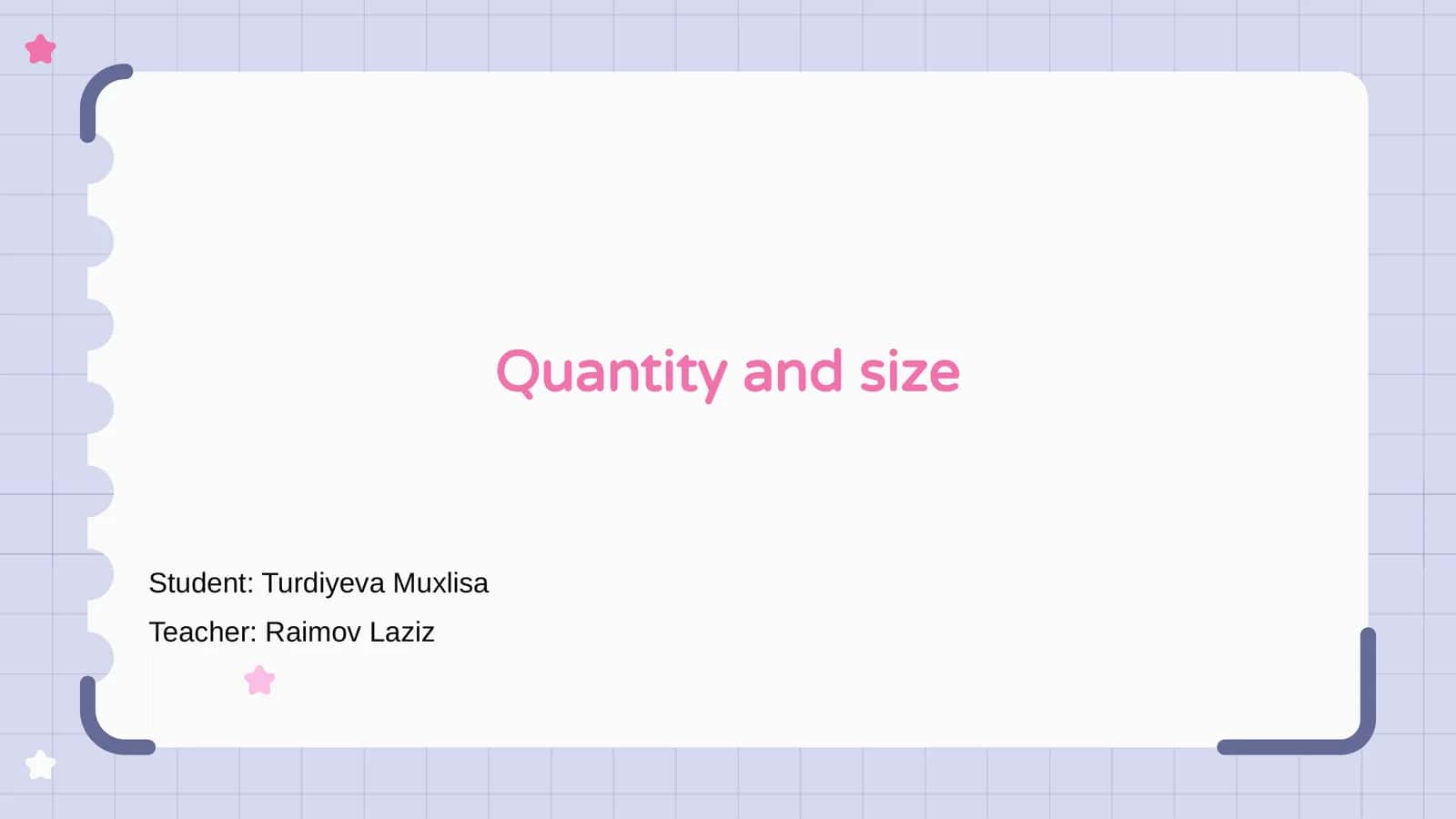 Understanding Quantity 1